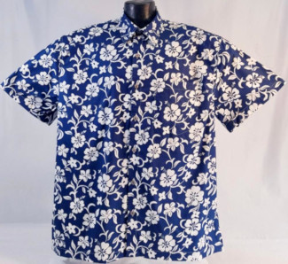 Classic Blue Hibiscus Hawaiian Shirt